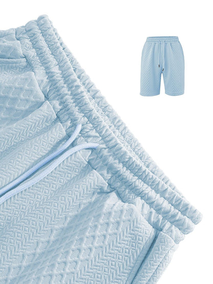⏱️Second item 40% off🔥Men's Solid Polo Shirt & Drawstring Waist Shorts Set