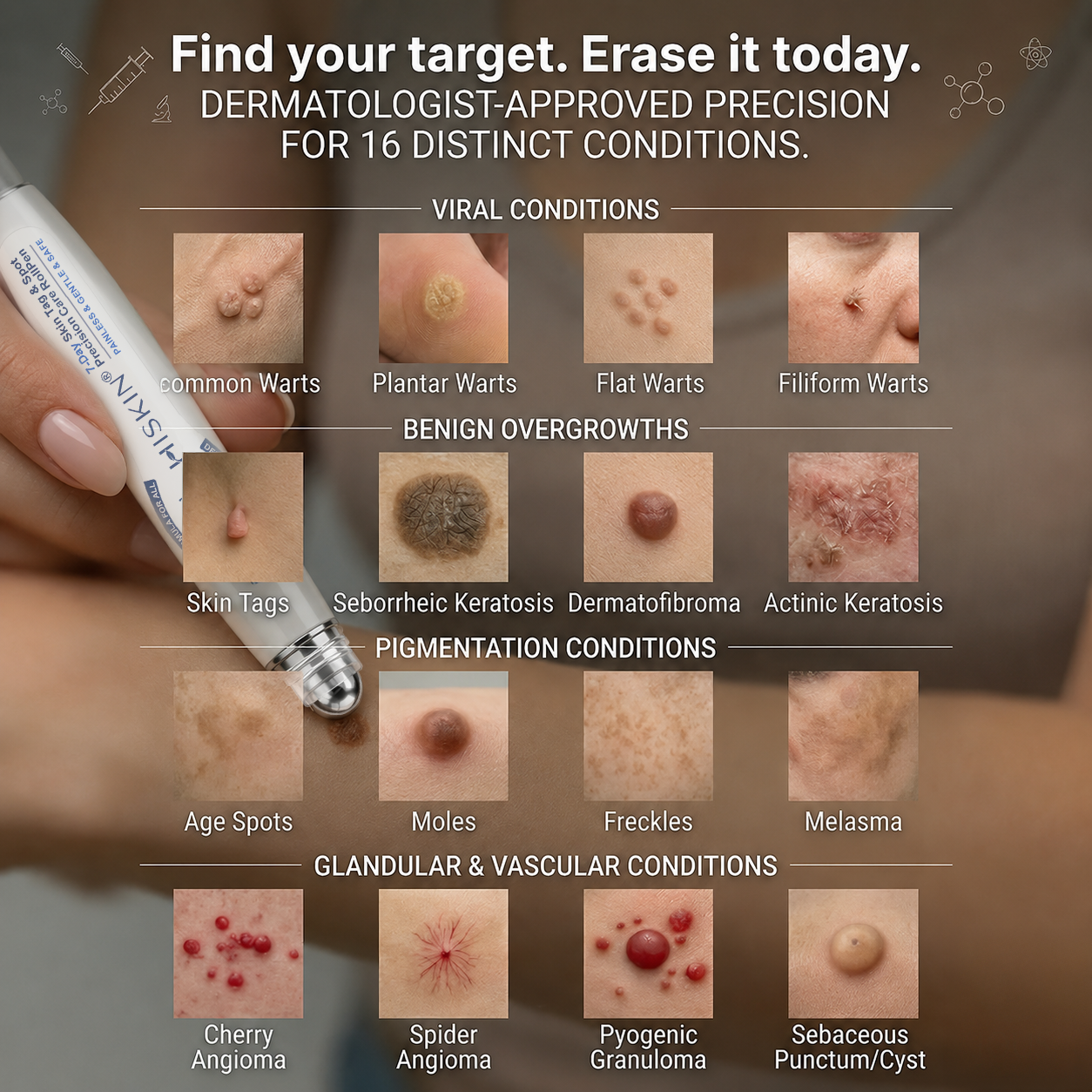 LUMIVO™👩‍⚕️ 𝟕-𝐃𝒂𝘆 𝐒𝗸𝐢𝐧 𝐓𝒂𝗴 & 𝐒𝐩𝙤𝐭 𝐄𝐫𝒂𝐬𝙚𝐫 Painless & Scar-Free Advanced Imperfection Removal Rollerball Pen