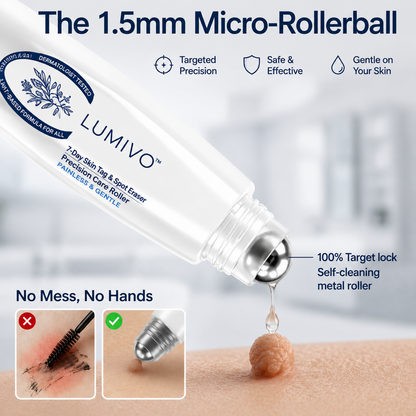LUMIVO™👩‍⚕️ 𝟕-𝐃𝒂𝘆 𝐒𝗸𝐢𝐧 𝐓𝒂𝗴 & 𝐒𝐩𝙤𝐭 𝐄𝐫𝒂𝐬𝙚𝐫 Painless & Scar-Free Advanced Imperfection Removal Rollerball Pen
