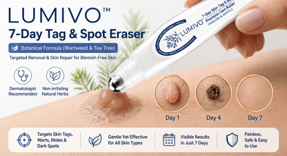LUMIVO™👩‍⚕️ 𝟕-𝐃𝒂𝘆 𝐒𝗸𝐢𝐧 𝐓𝒂𝗴 & 𝐒𝐩𝙤𝐭 𝐄𝐫𝒂𝐬𝙚𝐫 Painless & Scar-Free Advanced Imperfection Removal Rollerball Pen