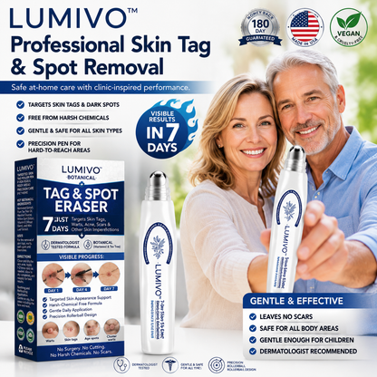 LUMIVO™👩‍⚕️ 𝟕-𝐃𝒂𝘆 𝐒𝗸𝐢𝐧 𝐓𝒂𝗴 & 𝐒𝐩𝙤𝐭 𝐄𝐫𝒂𝐬𝙚𝐫 Painless & Scar-Free Advanced Imperfection Removal Rollerball Pen
