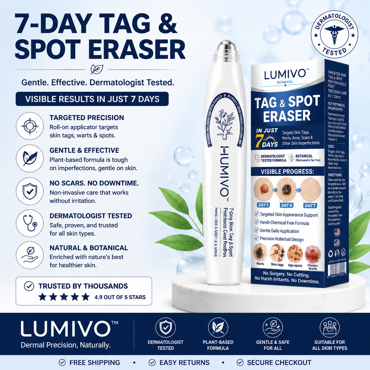 LUMIVO™👩‍⚕️ 𝟕-𝐃𝒂𝘆 𝐒𝗸𝐢𝐧 𝐓𝒂𝗴 & 𝐒𝐩𝙤𝐭 𝐄𝐫𝒂𝐬𝙚𝐫 Painless & Scar-Free Advanced Imperfection Removal Rollerball Pen